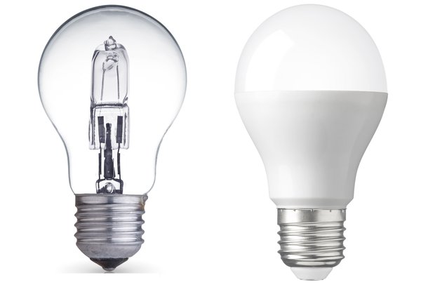 Een halogeenlamp vervangen LED verlichting
