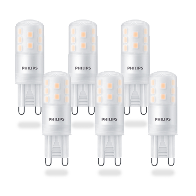 open haard Trolley bronzen Philips CorePro 2,6W G9 LED Steeklamp Warm Wit 6-Pack Dimbaar