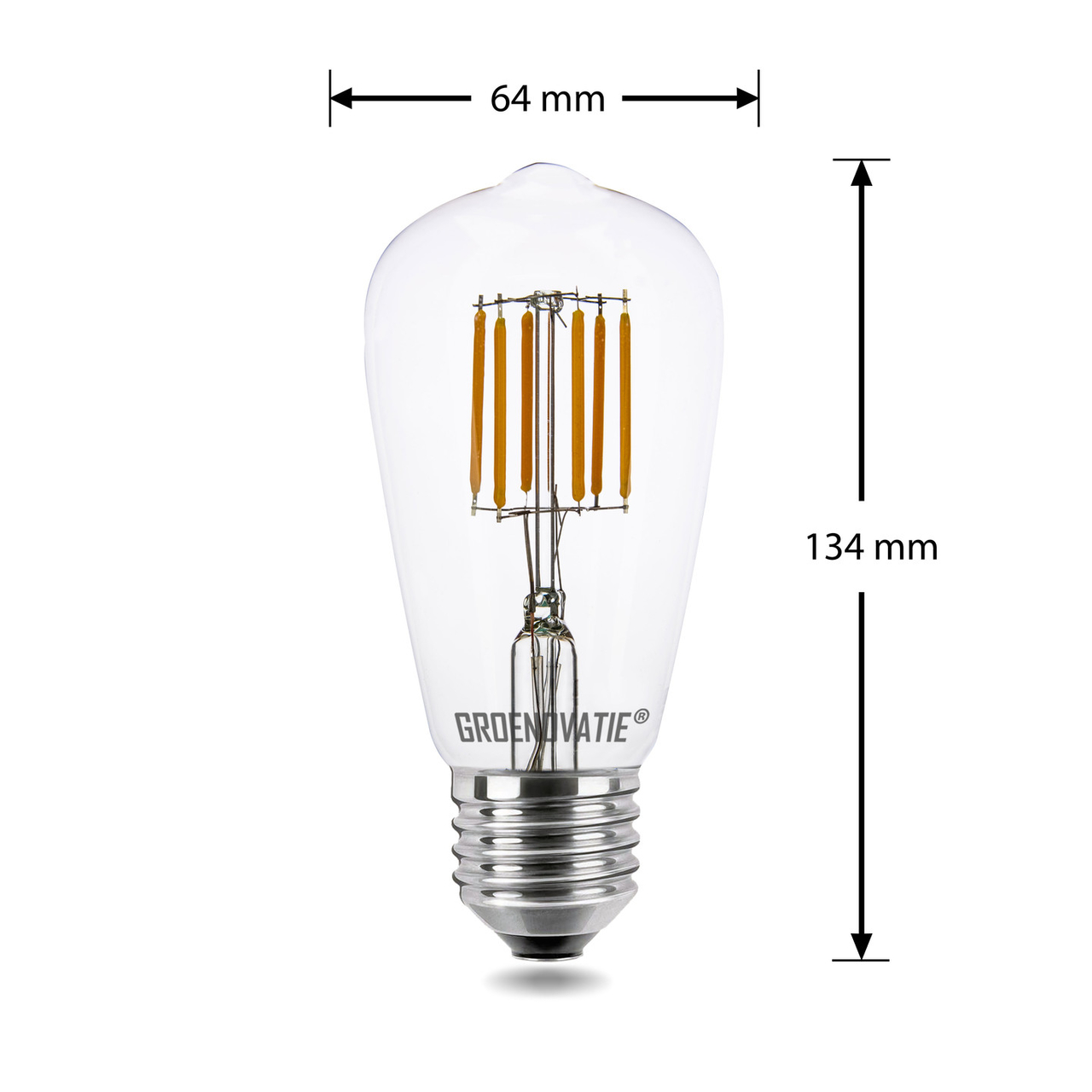 aangenaam Remmen Golf E27 LED Filament Rustikalamp 6 Watt - ST64 LED Filamentlampen