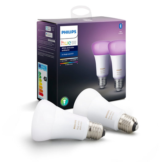 magie Disciplinair Buitenlander Philips Hue E27 LED Lamp 9W RGBWW, White and Color Ambiance, 2-Pack