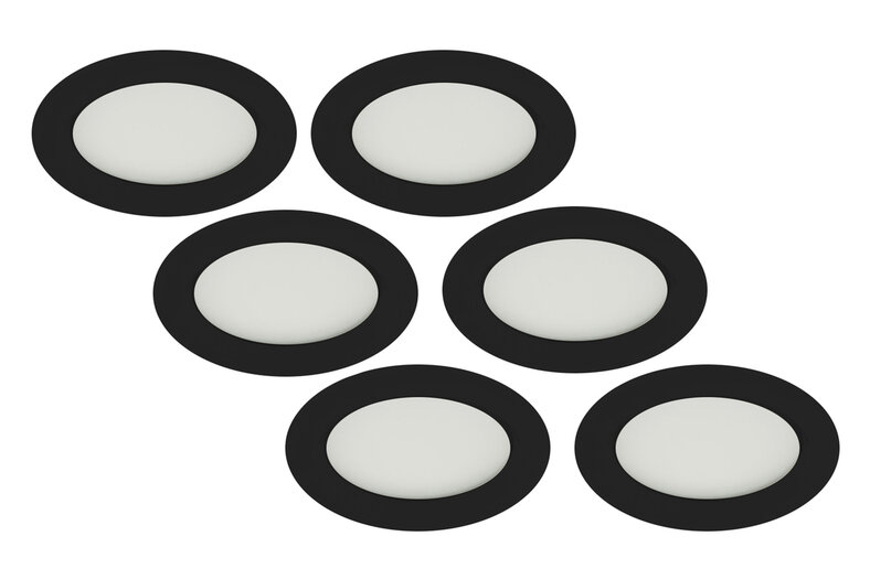 beschaving gevoeligheid Gezamenlijke selectie LED Inbouwspot 3W, Zwart, Rond, Warm Wit, Waterdicht IP65, Badkamer, 6-Pack