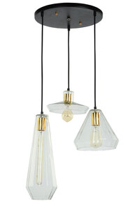 Geliefde Blazen Verandert in Muse Glazen Vintage Design Hanglamp, 3 Kappen Set - Design Hanglamp Glas