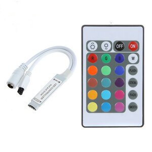 LED Strip RGB Mini 24 Knops met IR afstandsbediening