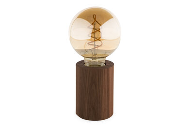 japon Sluipmoordenaar Kostbaar Houten Tafellamp, E27 Fitting, Walnoothout - Lamp van Hout