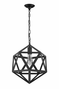 Luchtvaart zebra Beraadslagen Industrieel Metalen Polyhedron Hanglamp Zwart - Hal Hanglamp